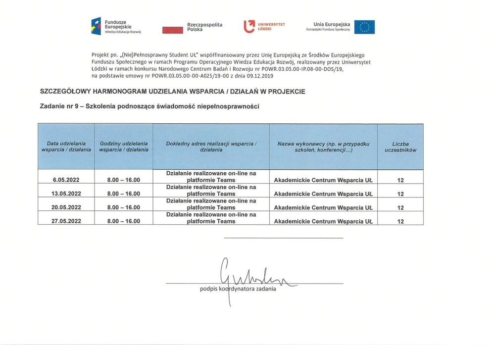 szkolenia podnoszące świadomość niepełnosprawności